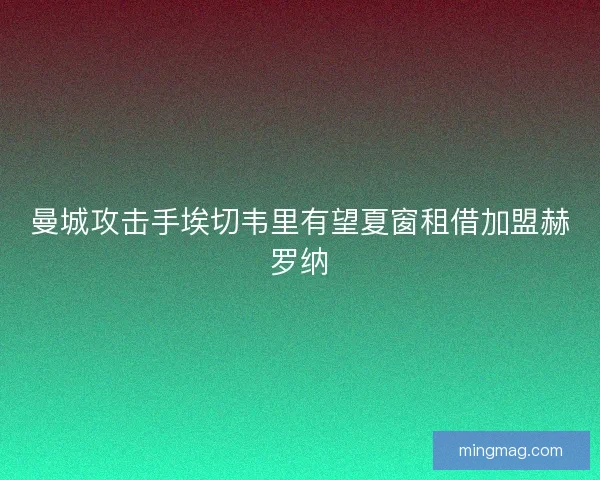 曼城攻击手埃切韦里有望夏窗租借加盟赫罗纳