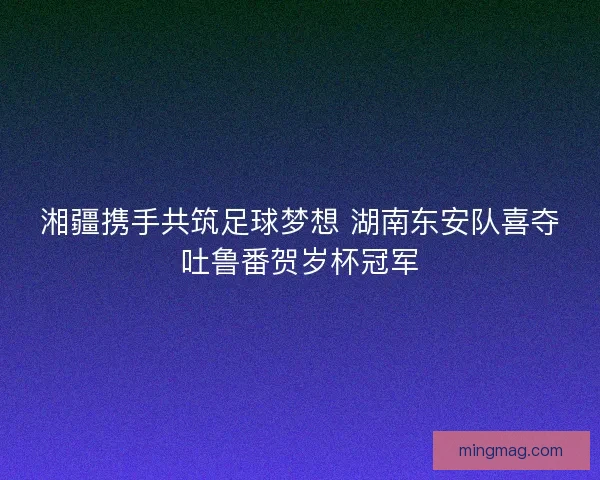 湘疆携手共筑足球梦想 湖南东安队喜夺吐鲁番贺岁杯冠军