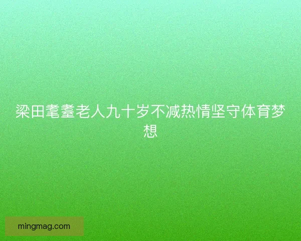 梁田耄耋老人九十岁不减热情坚守体育梦想