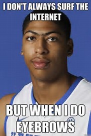 Anthony Davis and his unibrow before manscaping