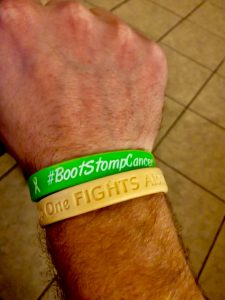 Christian Heimall's #BootStompCancer bracelet