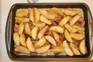 Baked Apple French Toast after being cooked