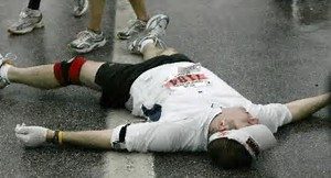 Picture of a tired runner, not ready to fight